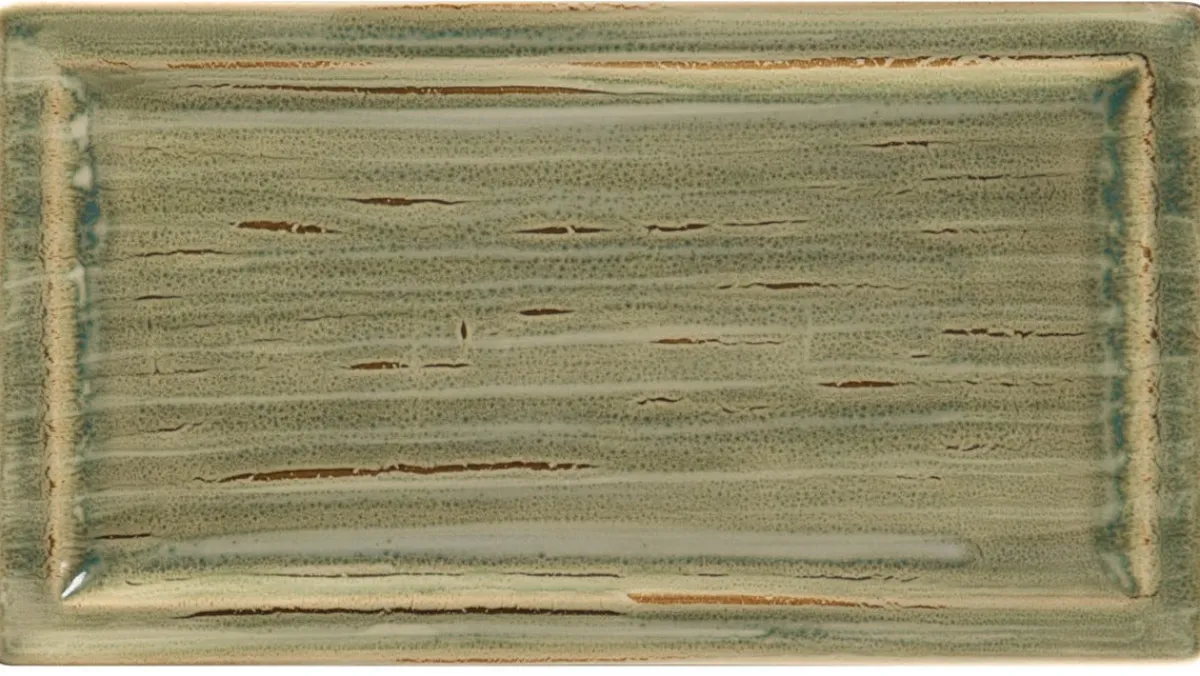 RAK Assiette plate rectangulaire Emerald porcelaine vitrifiée 38,5x21 cm stone Spot Sale