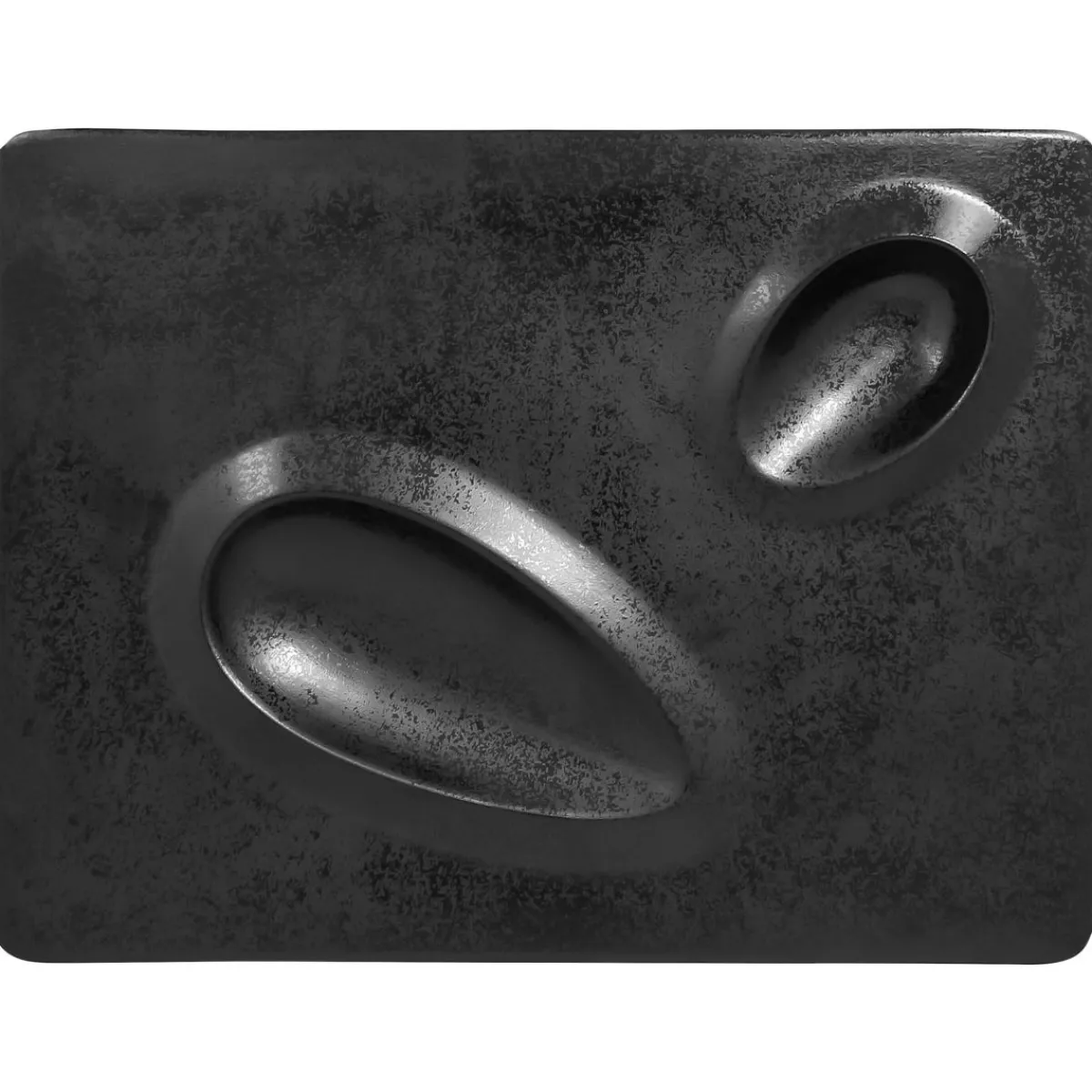 Assiette plate rectangulaire noir porcelaine vitrifiée 32,1x24 cm Create - RAK Outlet