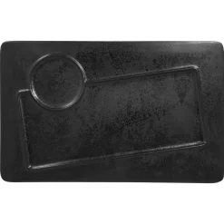 Assiette plate rectangulaire noir porcelaine vitrifiée 35,3x22,1 cm Create - RAK