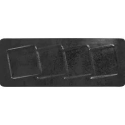 RAK Assiette plate rectangulaire noir porcelaine vitrifiée 37,5x14,5 cm Create Discount