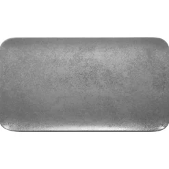 Assiette plate rectangulaire gris porcelaine vitrifiée 38x21 cm Shale - RAK Hot