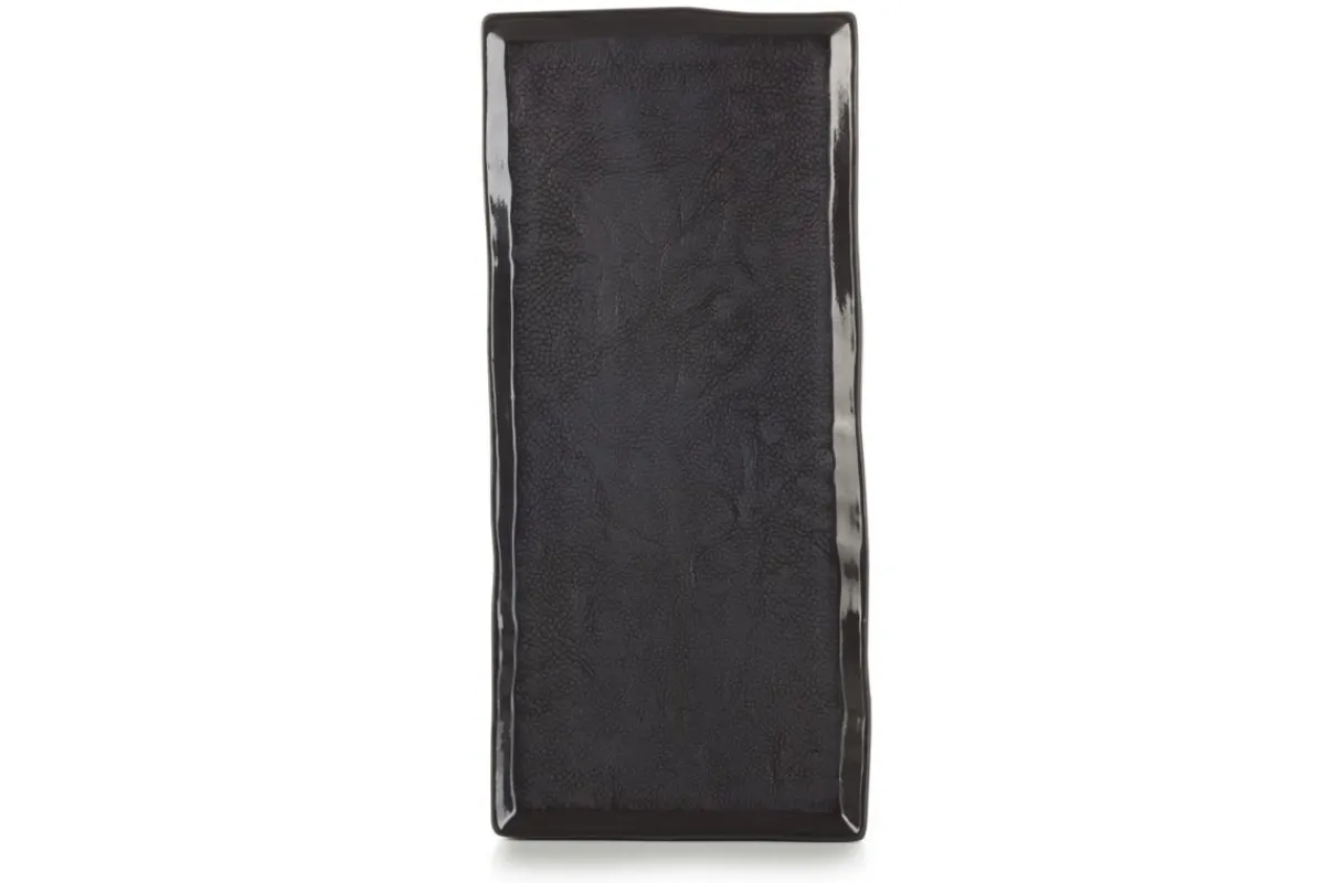 REVOL Assiette plate rectangulaire noir porcelaine culinaire 30x13,5 cm Solstice