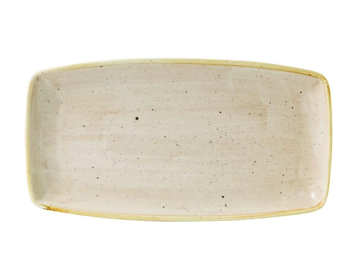CHURCHILL Assiette plate rectangulaire Nutmeg Cream porcelaine vitrifiée 34,5x18,5 cm Stonecast Nutmeg Hot