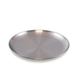 Assiette plate rond argent inox Ø 23 cm Inox - PLASTOREX Sale