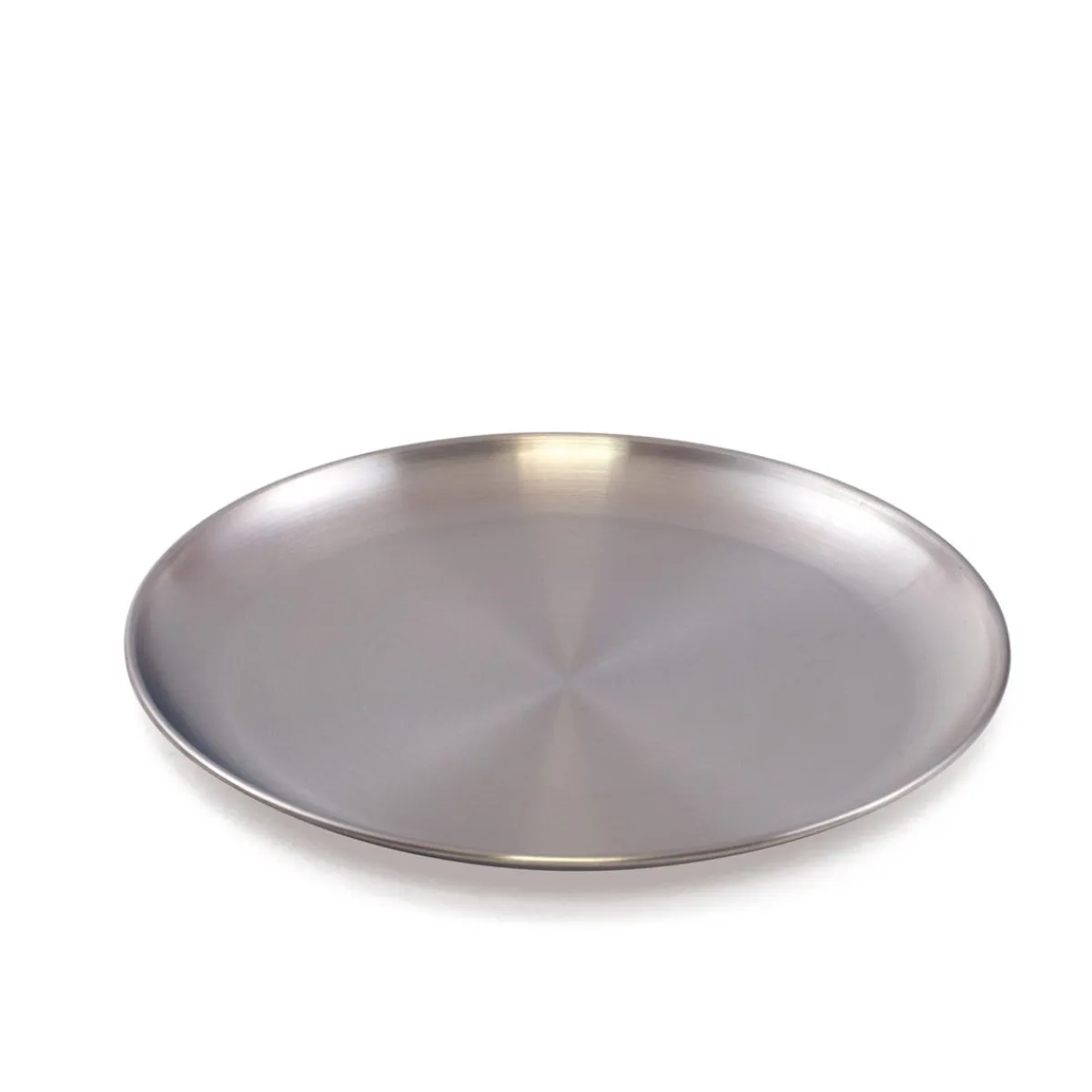 Assiette plate rond argent inox Ø 23 cm Inox - PLASTOREX Sale