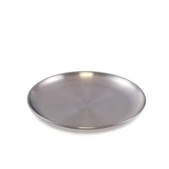 Assiette plate rond argent inox Ø 20 cm Inox - PLASTOREX Hot