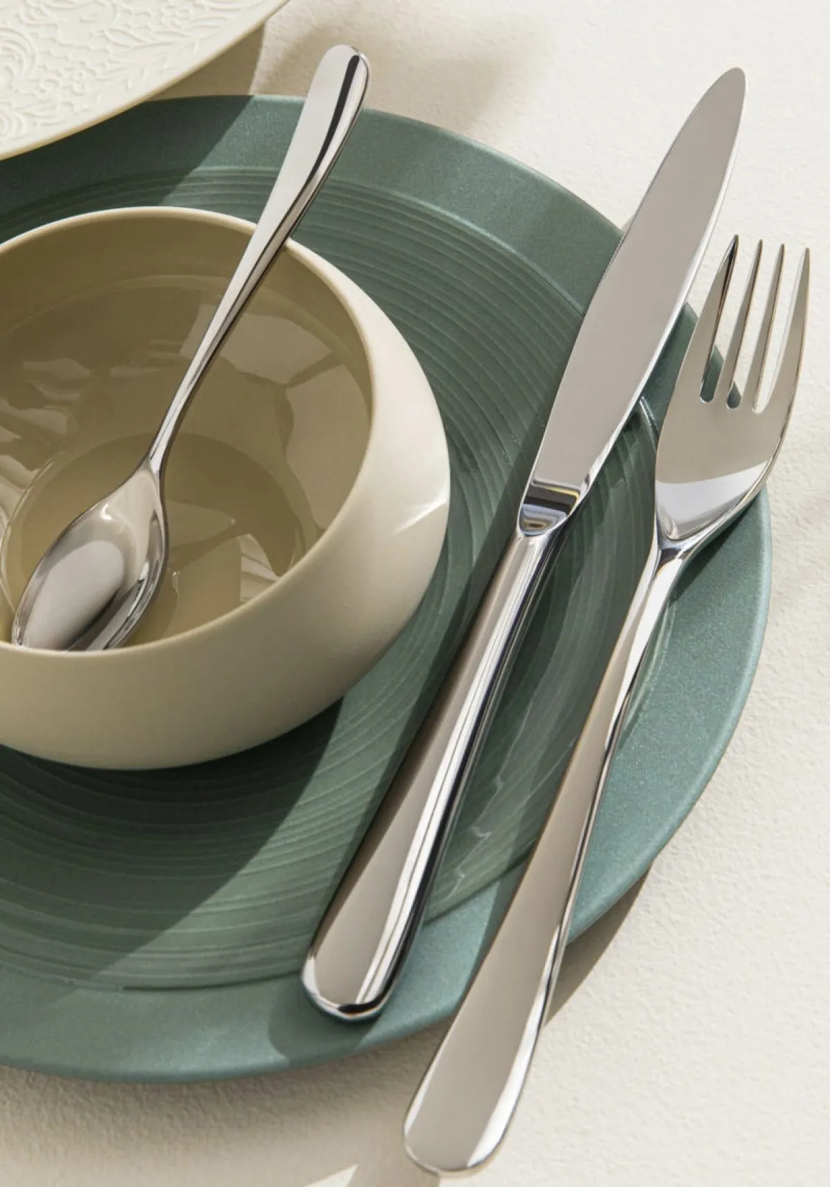 DEGRENNE Assiette plate rond argile verte grès émaillé Ø 29 cm Bahia Clearance