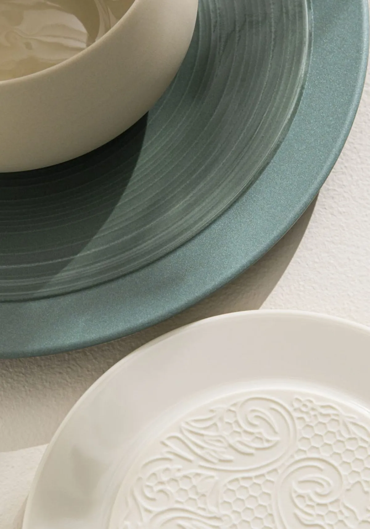 DEGRENNE Assiette plate rond argile verte grès émaillé Ø 29 cm Bahia Clearance