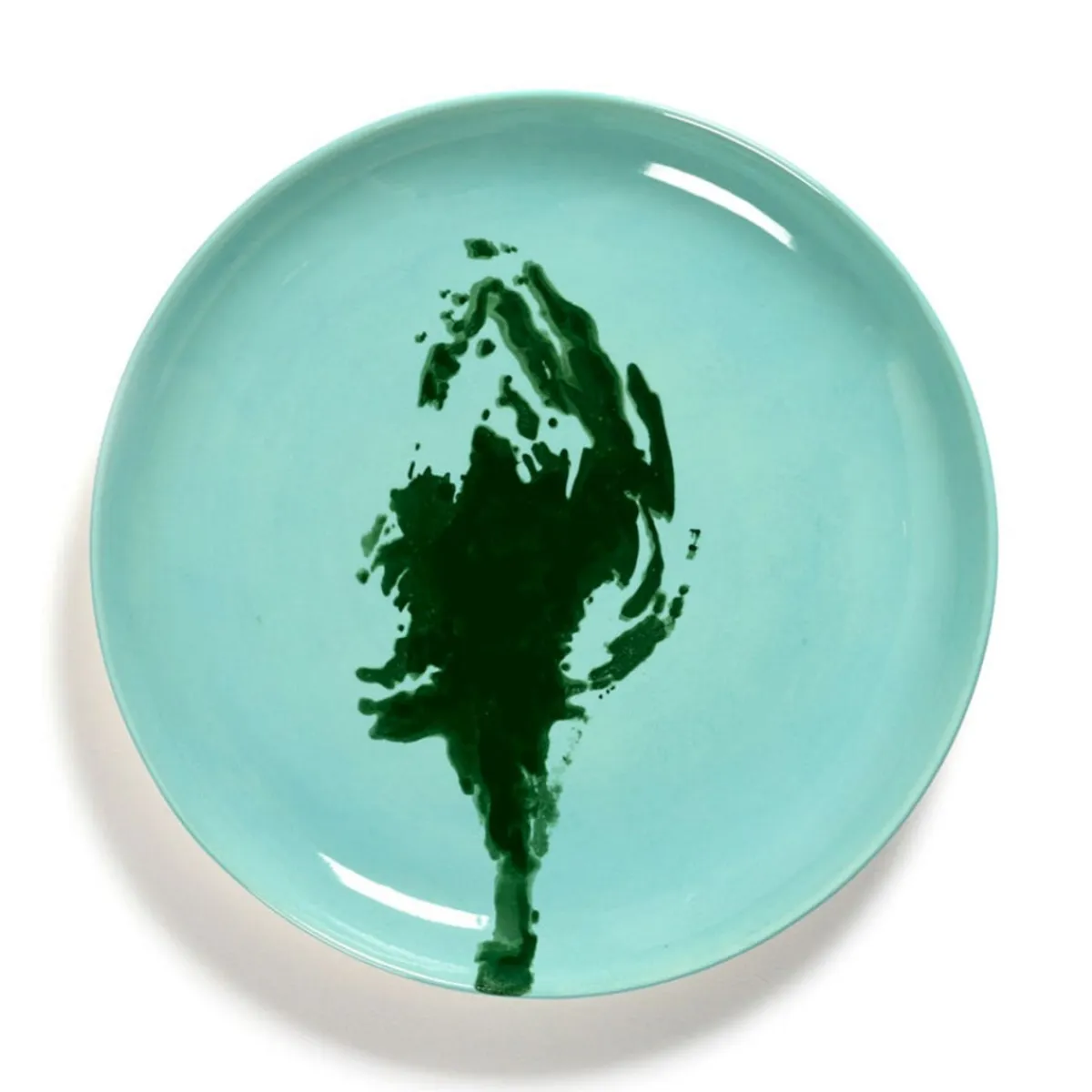 Assiette plate rond azure artichaut vert grès émaillé Ø 22,5 cm Feast By Ottolenghi - SERAX Outlet