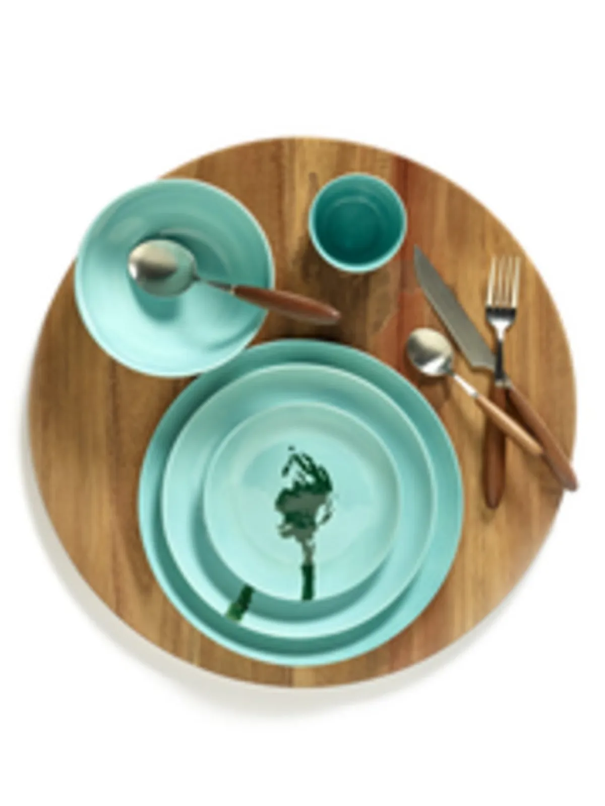 Assiette plate rond azure artichaut vert grès émaillé Ø 22,5 cm Feast By Ottolenghi - SERAX Outlet