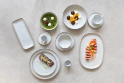 ACCOLADE Assiette plate rond beige grès émaillé Ø 22 cm Sand New