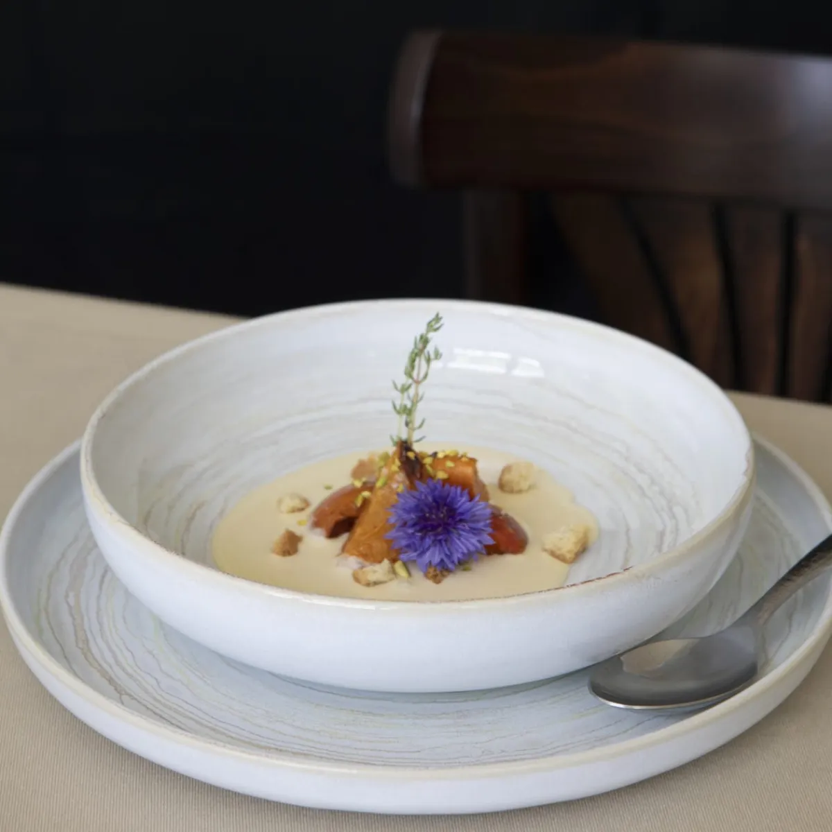 ACCOLADE Assiette plate rond beige grès émaillé Ø 17 cm Aurora Best
