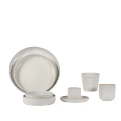 Assiette plate rond Beige rosé grès émaillé Ø 27 cm Pearl - PRO.MUNDI Discount