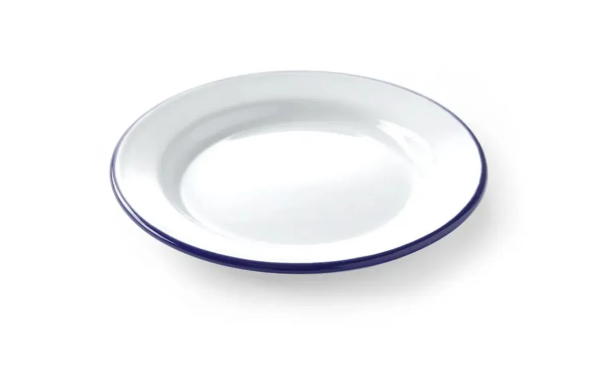 HENDI Assiette plate rond blanc acier émaillé Ø 20 cm Clearance
