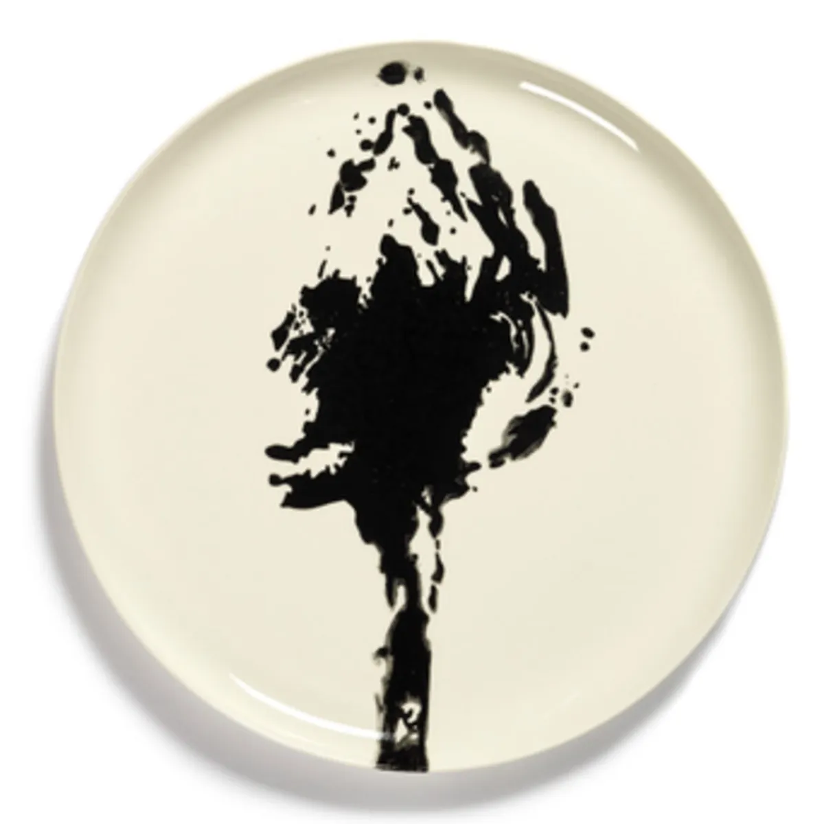 SERAX Assiette plate rond blanc artichaut noir grès émaillé Ø 35 cm Feast By Ottolenghi