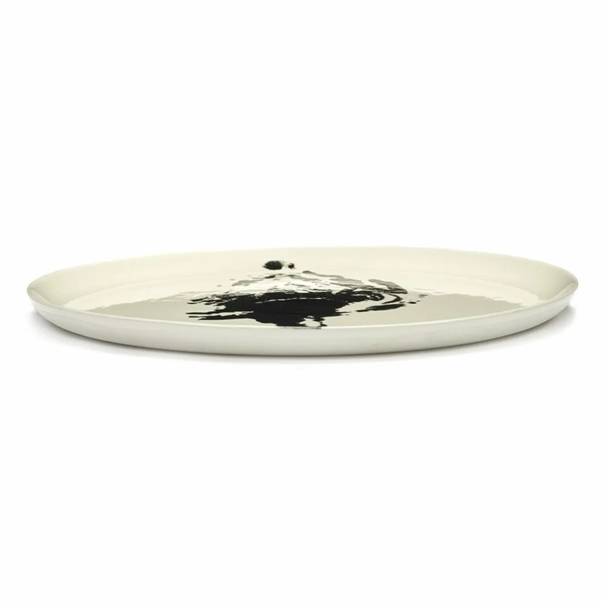 SERAX Assiette plate rond blanc artichaut noir grès émaillé Ø 19 cm Feast By Ottolenghi Outlet