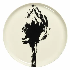 SERAX Assiette plate rond blanc artichaut noir grès émaillé Ø 19 cm Feast By Ottolenghi Outlet