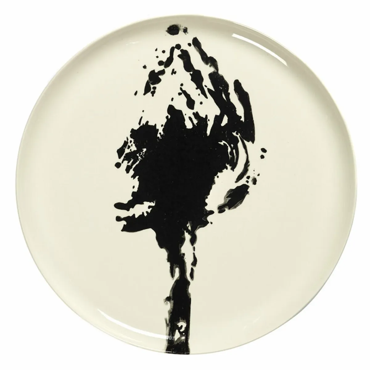 SERAX Assiette plate rond blanc artichaut noir grès émaillé Ø 19 cm Feast By Ottolenghi Outlet