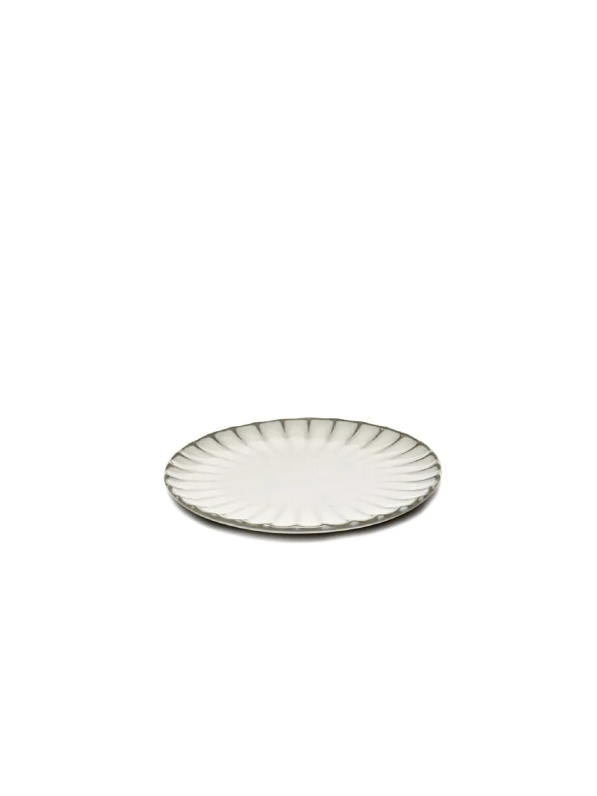 Assiette plate rond blanc grès émaillé Ø 15 cm Inku - SERAX New