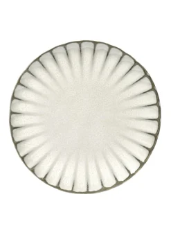 Assiette plate rond blanc grès émaillé Ø 15 cm Inku - SERAX New