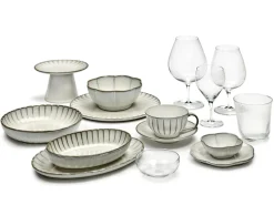 Assiette plate rond blanc grès émaillé Ø 21 cm Inku - SERAX Clearance