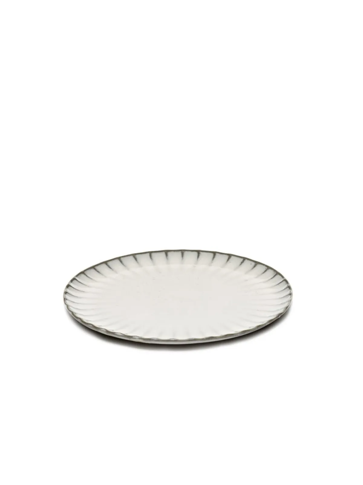 Assiette plate rond blanc grès émaillé Ø 21 cm Inku - SERAX Clearance