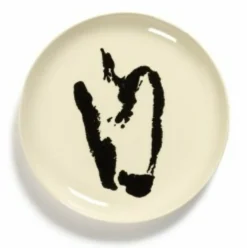 SERAX Assiette plate rond blanc poivron noir grès émaillé Ø 22,5 cm Feast By Ottolenghi Hot