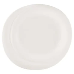 Assiette plate rond blanc porcelaine bone china 32,4x30 cm Pose - RAK