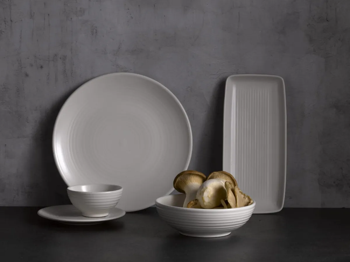 Assiette plate rond blanc porcelaine Ø 16,2 cm Evo Pearl - DUDSON Outlet