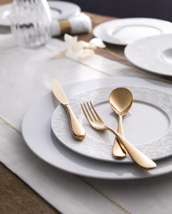 Assiette plate rond blanc porcelaine de limoges Ø 30 cm Collection L Couture - DEGRENNE
