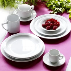 Aucune Assiette plate rond blanc porcelaine Ø 19 cm Optima Vaisselle Online