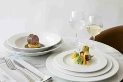 ACCOLADE Assiette plate rond blanc porcelaine Ø 24 cm Presto Online