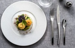 Assiette plate rond blanc porcelaine Ø 29 cm Baghera - MEDARD DE NOBLAT Outlet