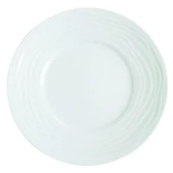Assiette plate rond blanc porcelaine Ø 21,5 cm Onde - MEDARD DE NOBLAT Discount