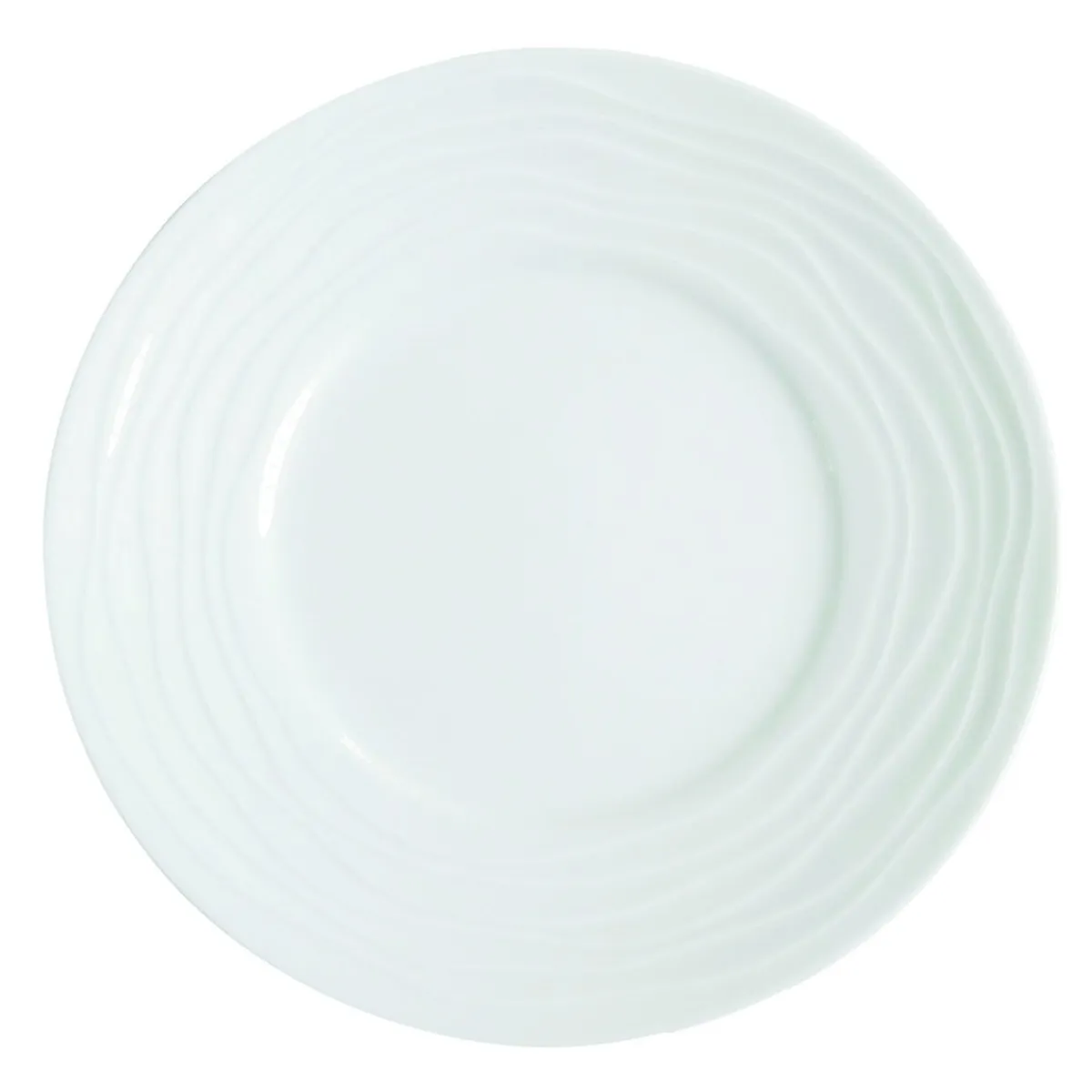 Assiette plate rond blanc porcelaine Ø 21,5 cm Onde - MEDARD DE NOBLAT Discount