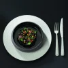 Assiette plate rond blanc porcelaine de limoges Ø 28,5 cm L' Perles De Rosee Blanches - DEGRENNE Discount