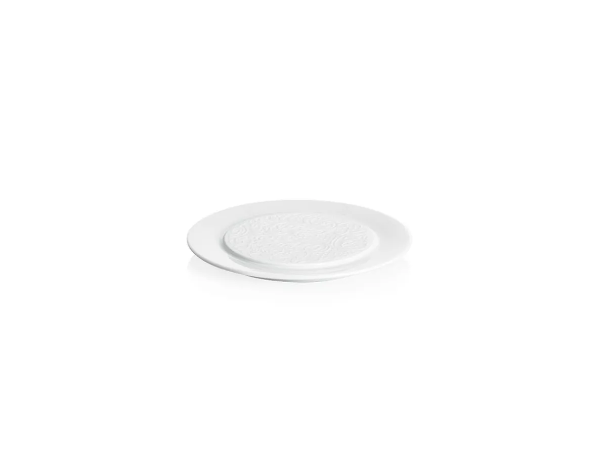 DEGRENNE Assiette plate rond blanc porcelaine de limoges Ø 14 cm Collection L Couture Clearance