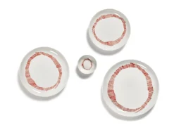 SERAX Assiette plate rond blanc swirl - stripes rouge grès émaillé Ø 19 cm Feast By Ottolenghi Sale
