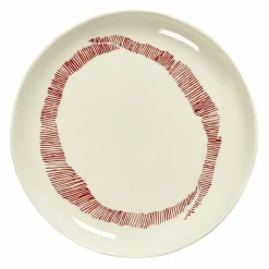 SERAX Assiette plate rond blanc swirl - stripes rouge grès émaillé Ø 19 cm Feast By Ottolenghi Sale