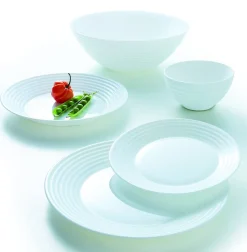ARCOROC Assiette plate rond blanc verre opal Ø 19 cm Stairo Discount