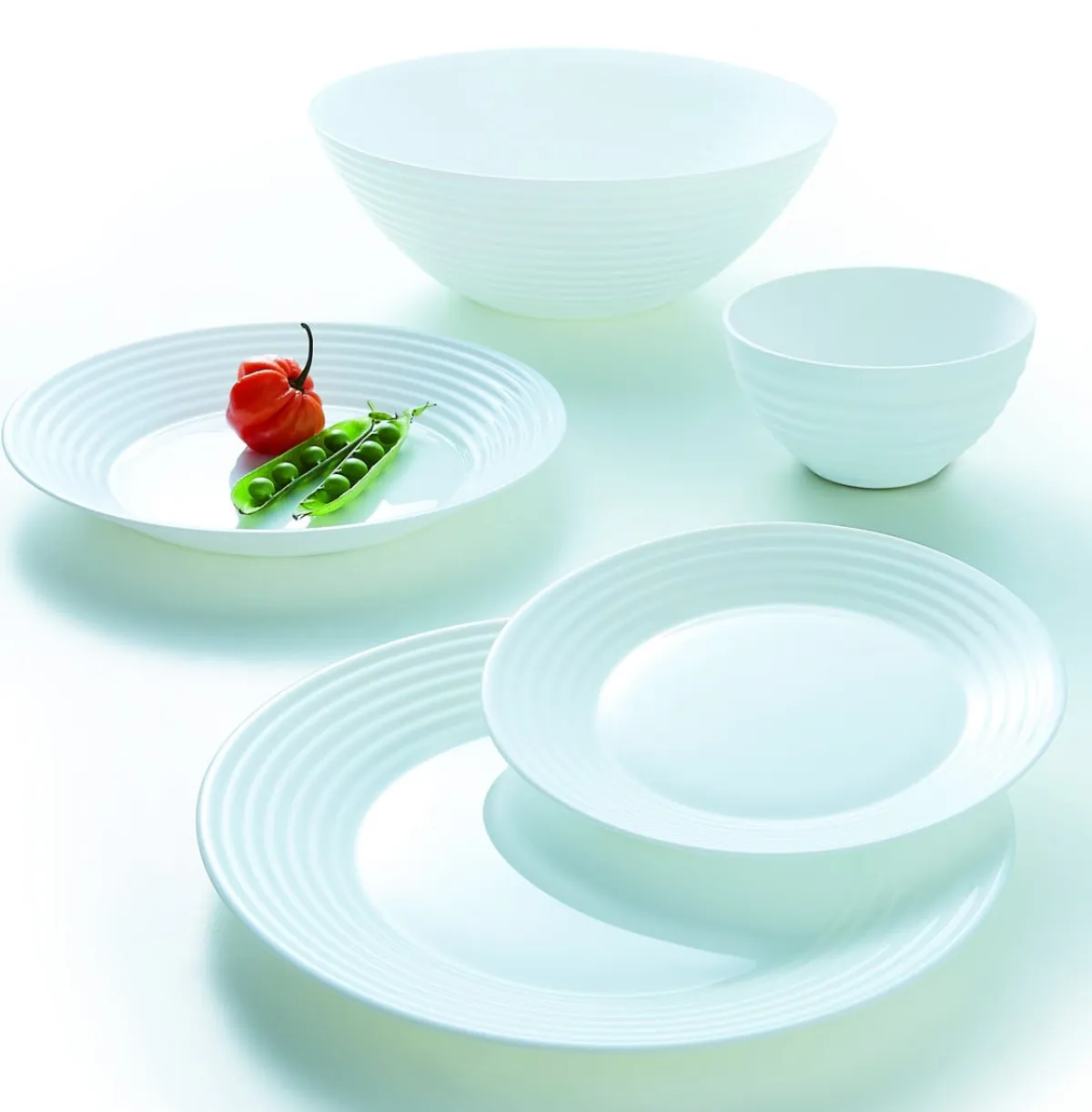 ARCOROC Assiette plate rond blanc verre opal Ø 19 cm Stairo Discount