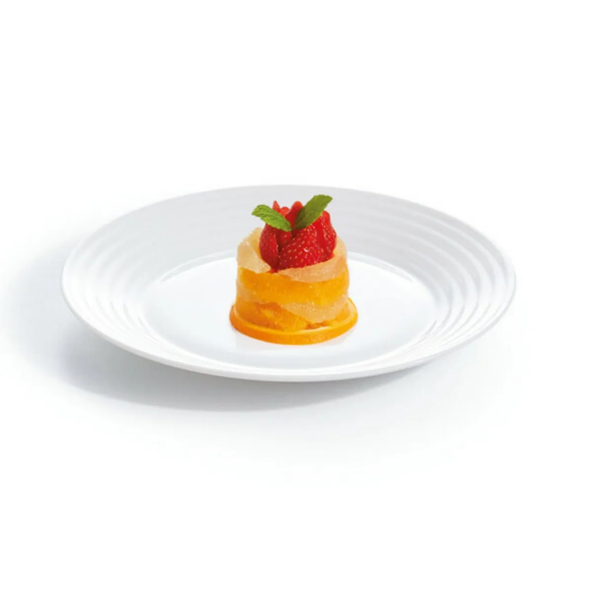 ARCOROC Assiette plate rond blanc verre opal Ø 19 cm Stairo Discount