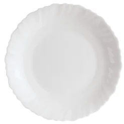 LUMINARC Assiette plate rond blanc verre opal Ø 19 cm Feston New