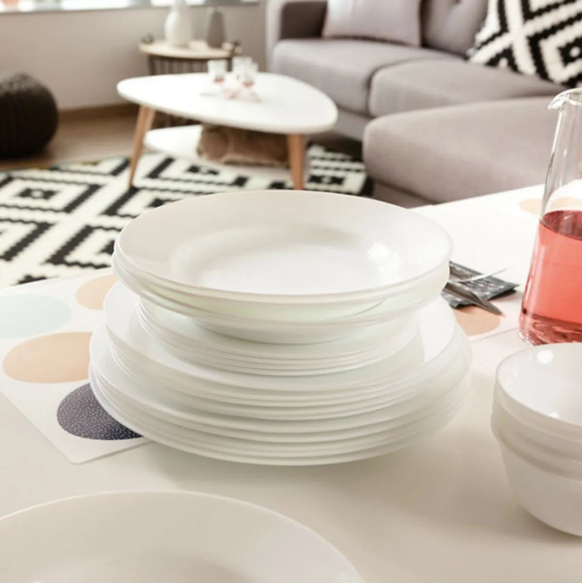 LUMINARC Assiette plate rond blanc verre opal Ø 26,5 cm Online