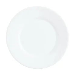 Assiette plate rond blanc verre opal Ø 15,5 cm Trianon - ARCOROC