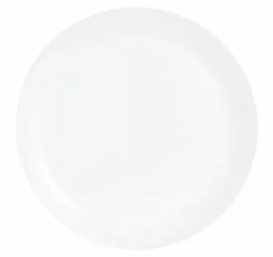 Assiette plate rond blanc verre opal Ø 25 cm Evolutions - ARCOROC Outlet