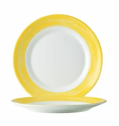 Assiette plate rond blanc verre opal Ø 25,4 cm Brush - ARCOROC