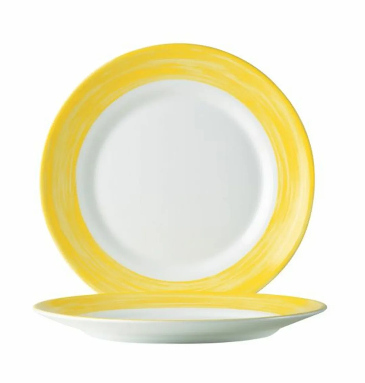 Assiette plate rond blanc verre opal Ø 25,4 cm Brush - ARCOROC