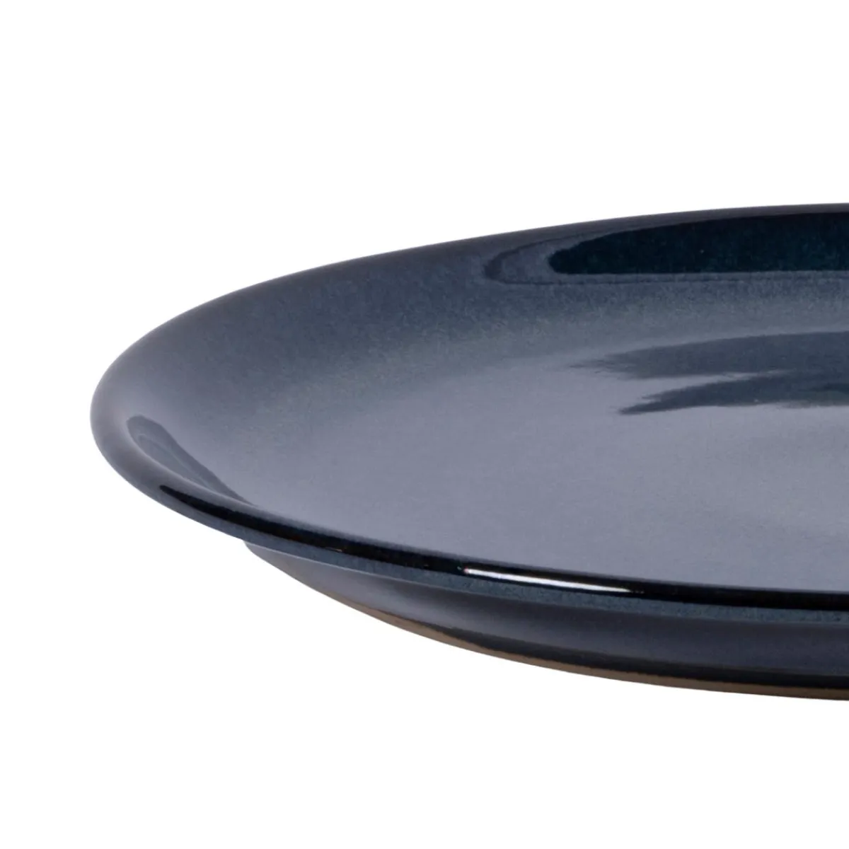 PRO.MUNDI Assiette plate rond bleu grès émaillé Ø 27 cm Gres Couleur Clearance