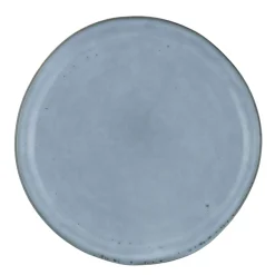 Assiette plate rond bleu grès émaillé Ø 20 cm Sky - PRO.MUNDI Outlet